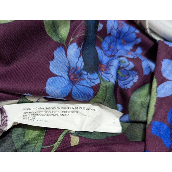 Eloquii sz 20 Faux Wrap Maxi length Dress bird floral print slinky ls 3133 - Picture 6 of 6